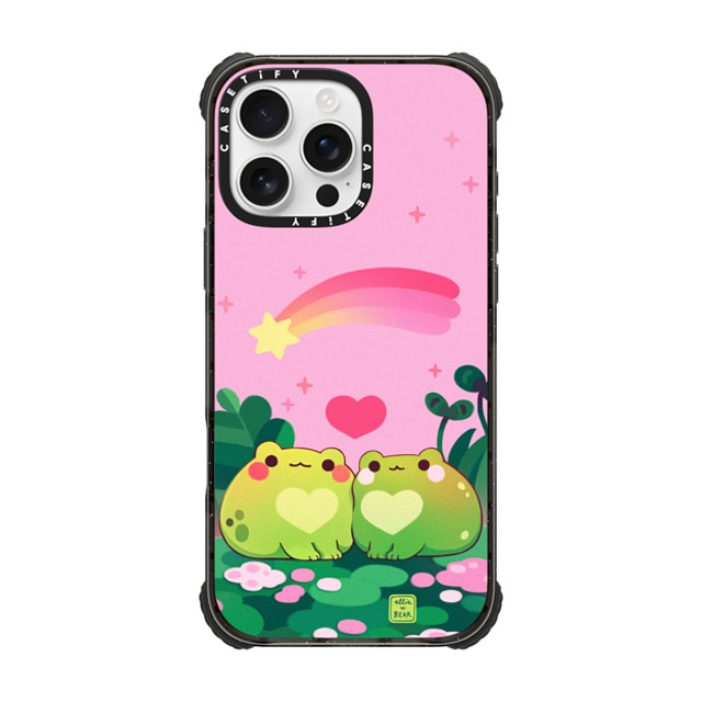 Ellievsbear x CASETiFY iPhone 16 Pro Max Case Black ウルトラ インパクトケース MagSafe 対応 Froggy love pink by ellievsbear Ellievsbear x CASETiFY iPhone 16 Pro Max Case Black ウルトラ インパクトケース MagSafe 対応 Froggy love pink by ellievsbear