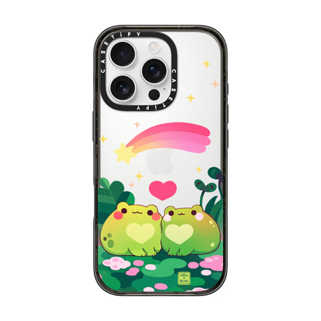 Ellievsbear x CASETiFY iPhone 16 Pro ケース ブラック インパクトケース Froggy love by ellievsbear