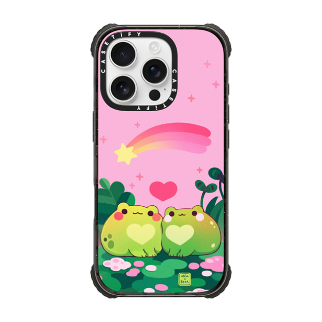Ellievsbear x CASETiFY iPhone 16 Pro Case Black ウルトラ インパクトケース MagSafe 対応 Froggy love pink by ellievsbear Ellievsbear x CASETiFY iPhone 16 Pro Case Black ウルトラ インパクトケース MagSafe 対応 Froggy love pink by ellievsbear