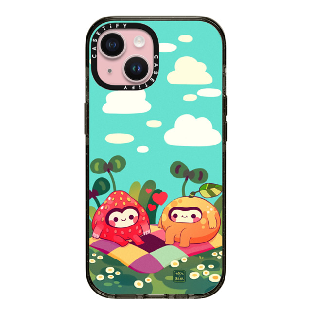Ellievsbear x CASETiFY iPhone 15 ケース ブラック インパクトケース Fruity besties blue by ellievsbear
