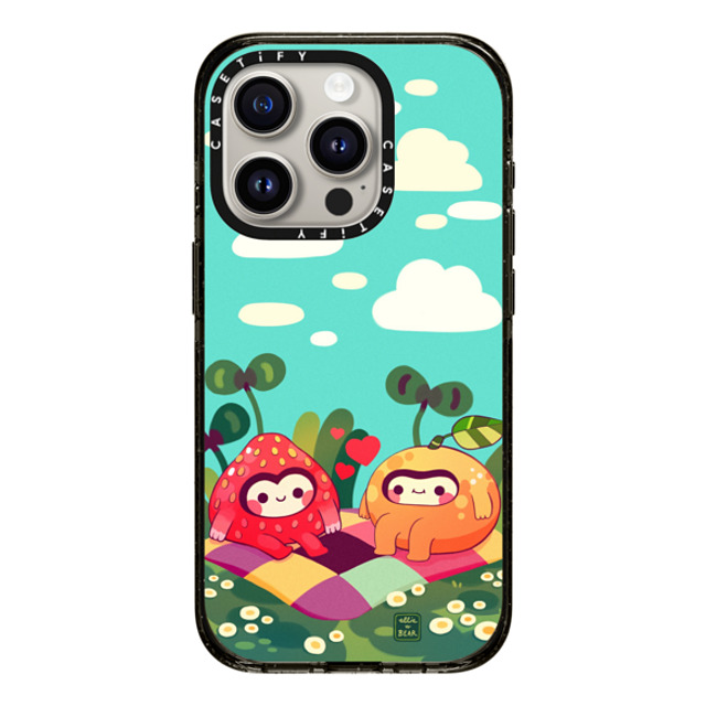 Ellievsbear x CASETiFY iPhone 15 Pro ケース ブラック インパクトケース Fruity besties blue by ellievsbear
