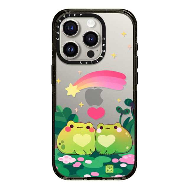 Ellievsbear x CASETiFY iPhone 15 Pro ケース ブラック インパクトケース Froggy love by ellievsbear