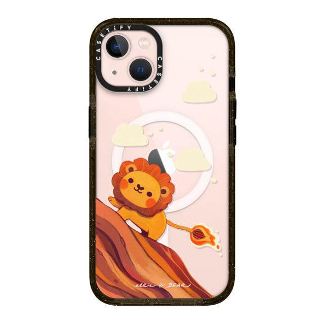 Ellievsbear x CASETiFY iPhone 13 ケース ブラック インパクトケース MagSafe対応 Baby Lion by ellievsbear