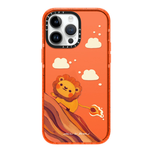 Ellievsbear x CASETiFY iPhone 14 Pro Max ケース オレンジ インパクトケース Baby Lion by ellievsbear