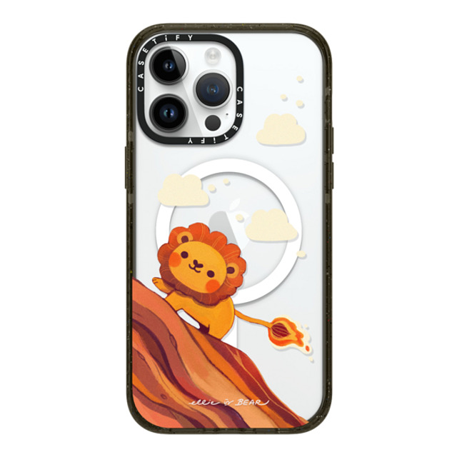 Ellievsbear x CASETiFY iPhone 14 Pro Max ケース ブラック インパクトケース MagSafe対応 Baby Lion by ellievsbear