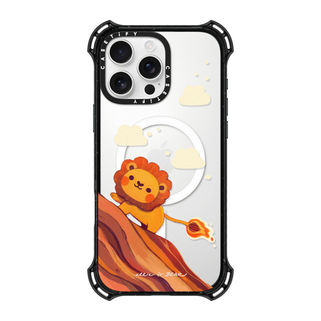 Ellievsbear x CASETiFY iPhone 16 Pro Max ケース ブラック バウンスケース Baby Lion by ellievsbear