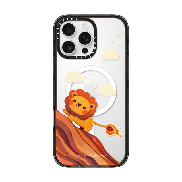 Ellievsbear x CASETiFY iPhone 16 Pro Max ケース ブラック インパクトケース MagSafe対応 Baby Lion by ellievsbear