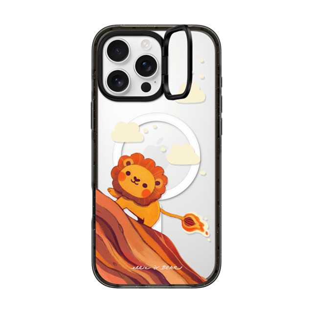 Ellievsbear x CASETiFY iPhone 16 Pro Max ケース ブラック インパクトリングスタンドケース MagSafe対応 Baby Lion by ellievsbear