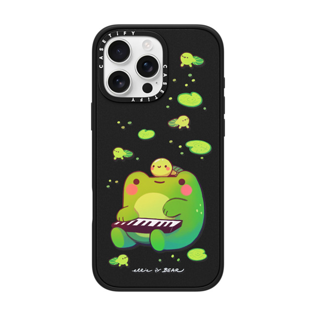 Ellievsbear x CASETiFY iPhone 16 Pro Max ケース Animal,Cartoon マットブラック インパクトケース MagSafe対応 Frog Pianist by ellievsbear Father's Day Ellievsbear x CASETiFY iPhone 16 Pro Max ケース Animal,Cartoon マットブラック インパクトケース MagSafe対応 Frog Pianist by ellievsbear Father's Day