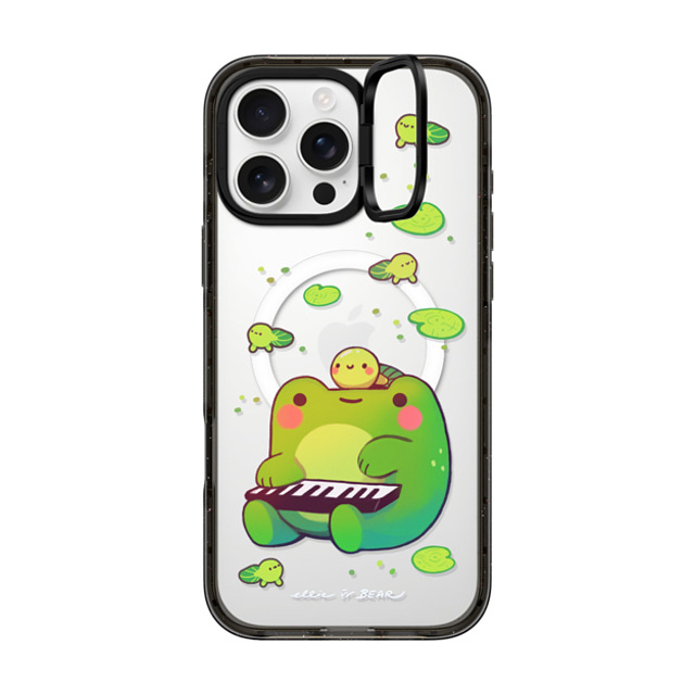 Ellievsbear x CASETiFY iPhone 16 Pro Max ケース Animal,Cartoon ブラック インパクトリングスタンドケース MagSafe対応 Frog Pianist by ellievsbear Father's Day Ellievsbear x CASETiFY iPhone 16 Pro Max ケース Animal,Cartoon ブラック インパクトリングスタンドケース MagSafe対応 Frog Pianist by ellievsbear Father's Day