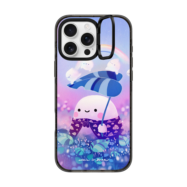 Ellievsbear x CASETiFY iPhone 16 Pro Max ケース Animal,Cartoon ブラック インパクトリングスタンドケース MagSafe対応 Rainy Ghost by ellievsbear Father's Day Ellievsbear x CASETiFY iPhone 16 Pro Max ケース Animal,Cartoon ブラック インパクトリングスタンドケース MagSafe対応 Rainy Ghost by ellievsbear Father's Day