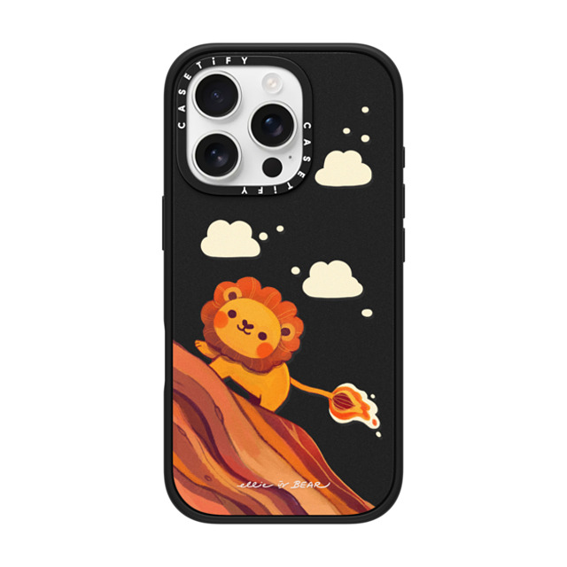 Ellievsbear x CASETiFY iPhone 16 Pro ケース マットブラック インパクトケース MagSafe対応 Baby Lion by ellievsbear