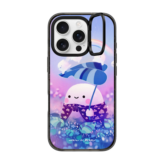 Ellievsbear x CASETiFY iPhone 16 Pro ケース Animal,Cartoon ブラック インパクトリングスタンドケース MagSafe対応 Rainy Ghost by ellievsbear Father's Day Ellievsbear x CASETiFY iPhone 16 Pro ケース Animal,Cartoon ブラック インパクトリングスタンドケース MagSafe対応 Rainy Ghost by ellievsbear Father's Day