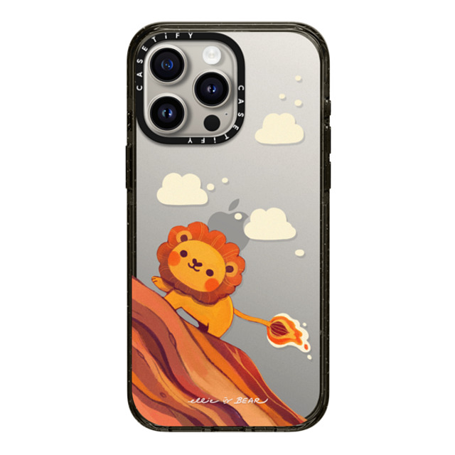 Ellievsbear x CASETiFY iPhone 15 Pro Max ケース ブラック インパクトケース Baby Lion by ellievsbear