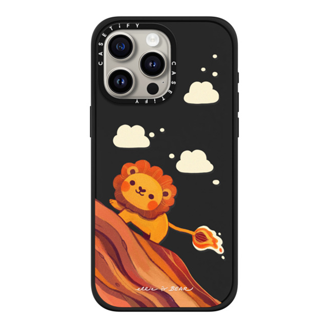 Ellievsbear x CASETiFY iPhone 15 Pro Max ケース マットブラック インパクトケース MagSafe対応 Baby Lion by ellievsbear