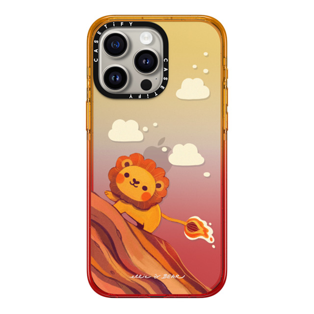 Ellievsbear x CASETiFY iPhone 15 Pro Max ケース Peach Haze インパクトケース Baby Lion by ellievsbear