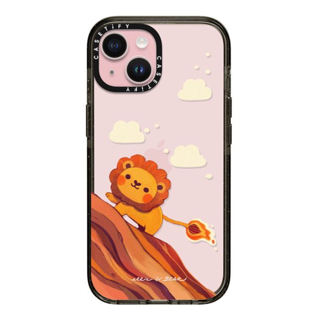 Ellievsbear x CASETiFY iPhone 15 ケース ブラック インパクトケース Baby Lion by ellievsbear