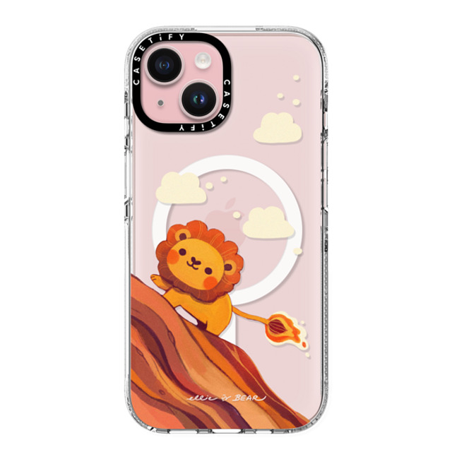 Ellievsbear x CASETiFY iPhone 15 ケース クリア クリア ケース MagSafe対応 Baby Lion by ellievsbear