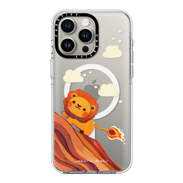 Ellievsbear x CASETiFY iPhone 15 Pro Max ケース クリア クリア ケース MagSafe対応 Baby Lion by ellievsbear