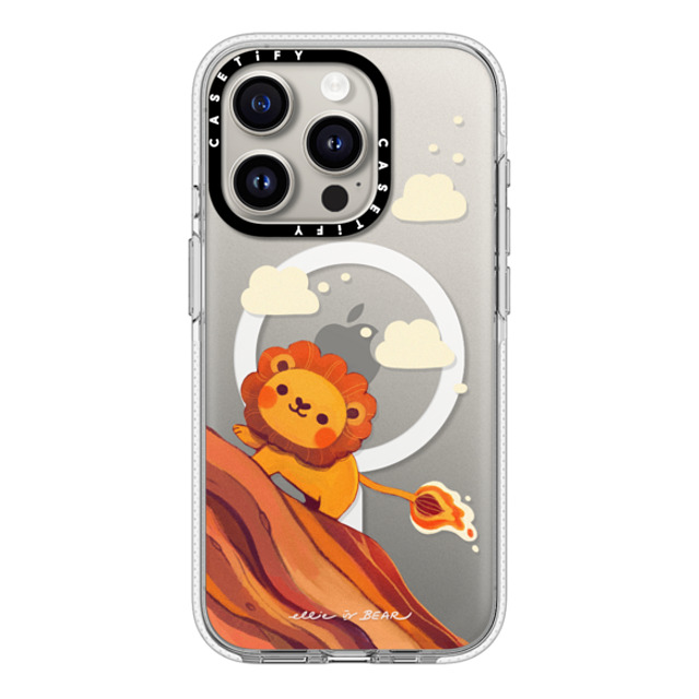 Ellievsbear x CASETiFY iPhone 15 Pro ケース クリア クリア ケース MagSafe対応 Baby Lion by ellievsbear