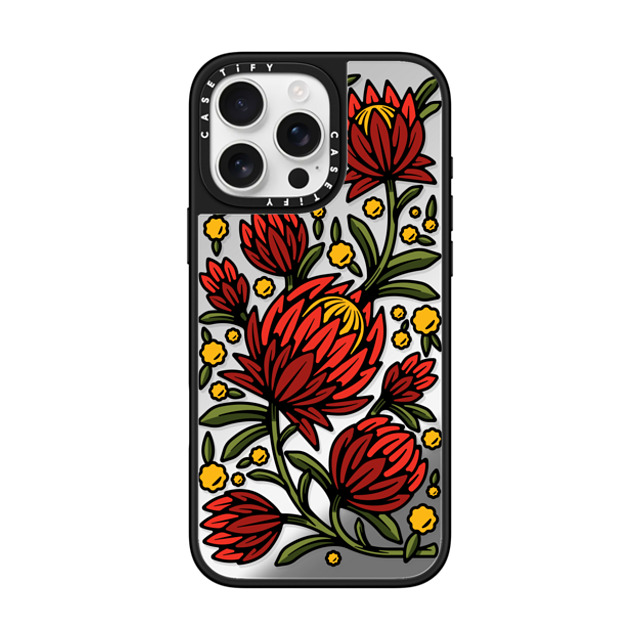 Chris Costa x CASETiFY iPhone 16 Pro Max Case Silver on Black ミラーケース MagSafe対応 Flower Power by Chris Costa Mother's Day Chris Costa x CASETiFY iPhone 16 Pro Max Case Silver on Black ミラーケース MagSafe対応 Flower Power by Chris Costa Mother's Day