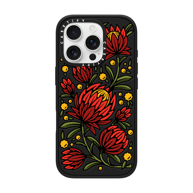 Chris Costa x CASETiFY iPhone 16 Pro Case マットブラック Impact Case MagSafe Compatible Flower Power by Chris Costa Mother's Day Chris Costa x CASETiFY iPhone 16 Pro Case マットブラック Impact Case MagSafe Compatible Flower Power by Chris Costa Mother's Day