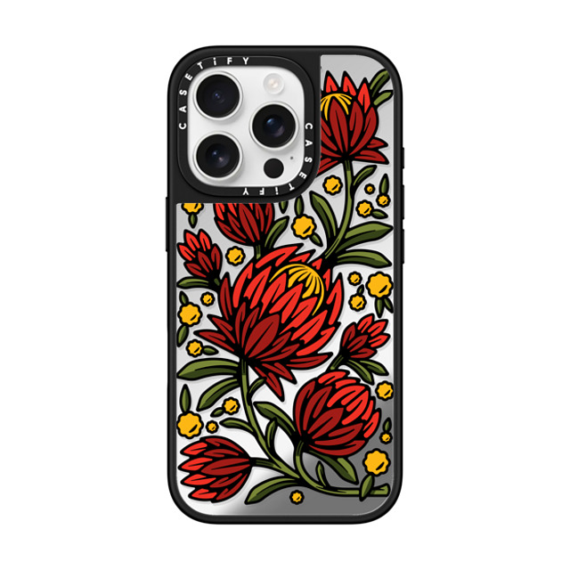 Chris Costa x CASETiFY iPhone 16 Pro Case Silver on Black ミラーケース MagSafe対応 Flower Power by Chris Costa Mother's Day Chris Costa x CASETiFY iPhone 16 Pro Case Silver on Black ミラーケース MagSafe対応 Flower Power by Chris Costa Mother's Day