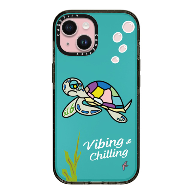 CASETiFY iPhone 15 ケース ブラック インパクトケース Sea Turtle by BC vernanasie Father's Day CASETiFY iPhone 15 ケース ブラック インパクトケース Sea Turtle by BC vernanasie Father's Day