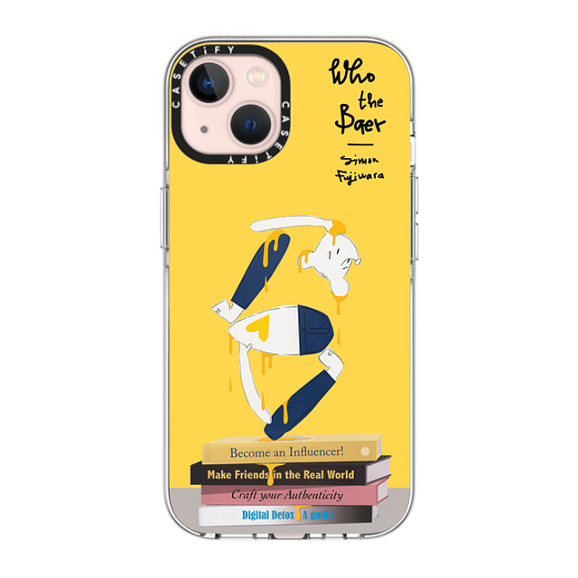 Simon Fujiwara x CASETiFY iPhone 13 ケース クリア クリア ケース MagSafe対応 Self-Help Who? (Digital Delirium) (Yellow)