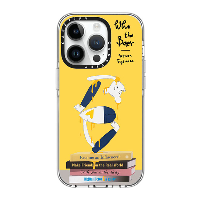 Simon Fujiwara x CASETiFY iPhone 14 Pro ケース クリア クリア ケース MagSafe対応 Self-Help Who? (Digital Delirium) (Yellow)