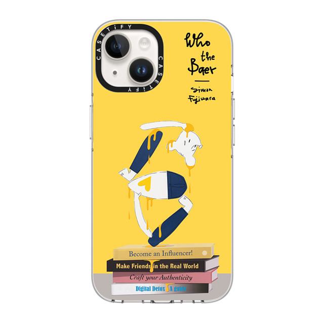 Simon Fujiwara x CASETiFY iPhone 14 ケース クリア クリア ケース MagSafe対応 Self-Help Who? (Digital Delirium) (Yellow)