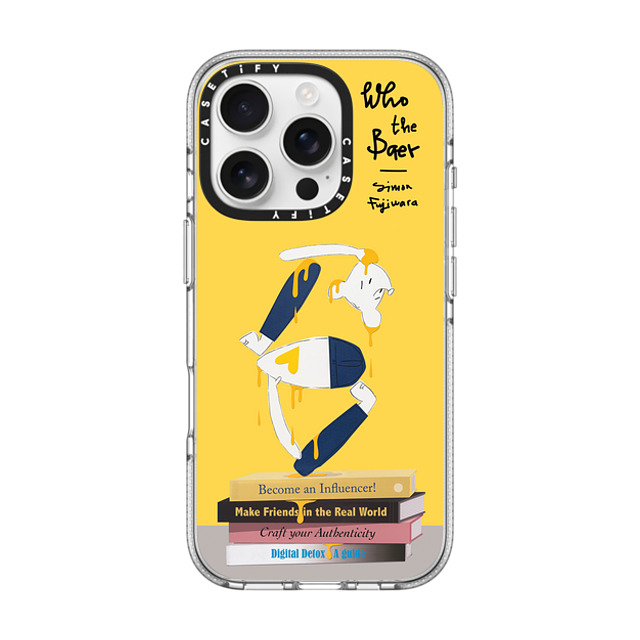 Simon Fujiwara x CASETiFY iPhone 16 Pro ケース クリア クリア ケース MagSafe対応 Self-Help Who? (Digital Delirium) (Yellow)