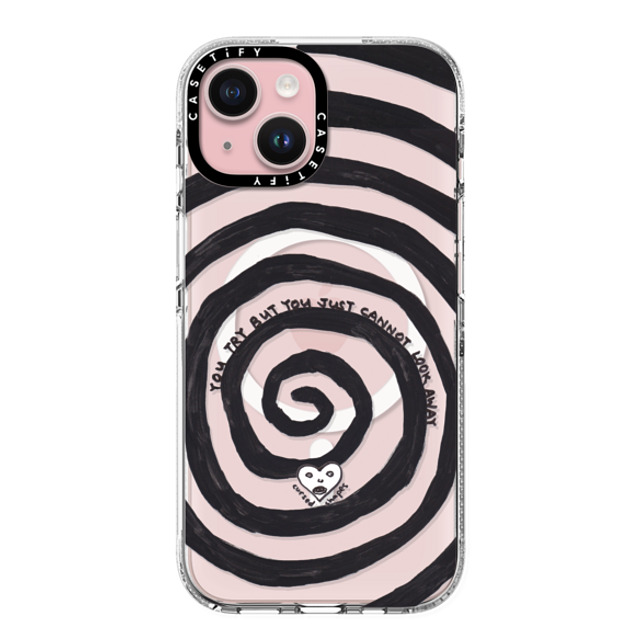 Cursed Shapes x CASETiFY iPhone 15 ケース Quote,Monochrome クリア クリア ケース MagSafe対応 Hypnotized Father's Day Cursed Shapes x CASETiFY iPhone 15 ケース Quote,Monochrome クリア クリア ケース MagSafe対応 Hypnotized Father's Day