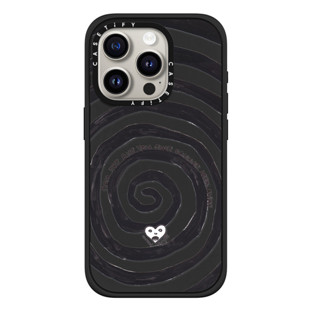 Cursed Shapes x CASETiFY iPhone 15 Pro ケース Quote,Monochrome マットブラック インパクトケース MagSafe対応 Hypnotized Father's Day Cursed Shapes x CASETiFY iPhone 15 Pro ケース Quote,Monochrome マットブラック インパクトケース MagSafe対応 Hypnotized Father's Day