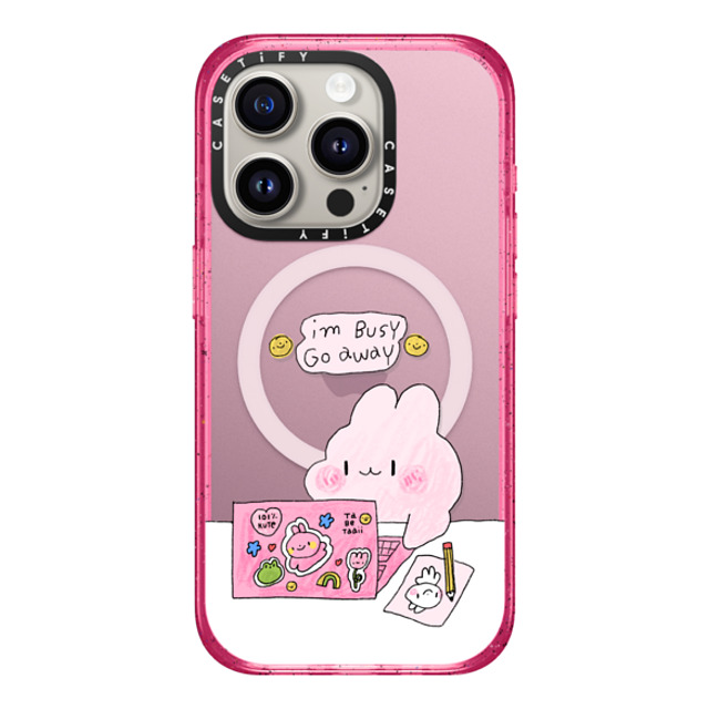 Tabetaaii x CASETiFY iPhone 15 Pro ケース Bunny,Cartoon Pink Fizz インパクトケース MagSafe対応 I'm Busy by tabetaaii Mother's Day Tabetaaii x CASETiFY iPhone 15 Pro ケース Bunny,Cartoon Pink Fizz インパクトケース MagSafe対応 I'm Busy by tabetaaii Mother's Day