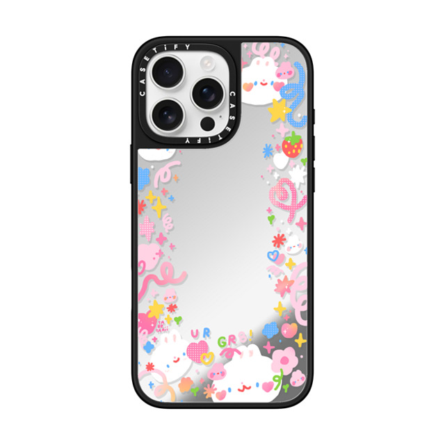 Tabetaaii x CASETiFY iPhone 16 Pro Max ケース Silver on Black ミラーケース MagSafe対応 UR GR8! by tabetaaii