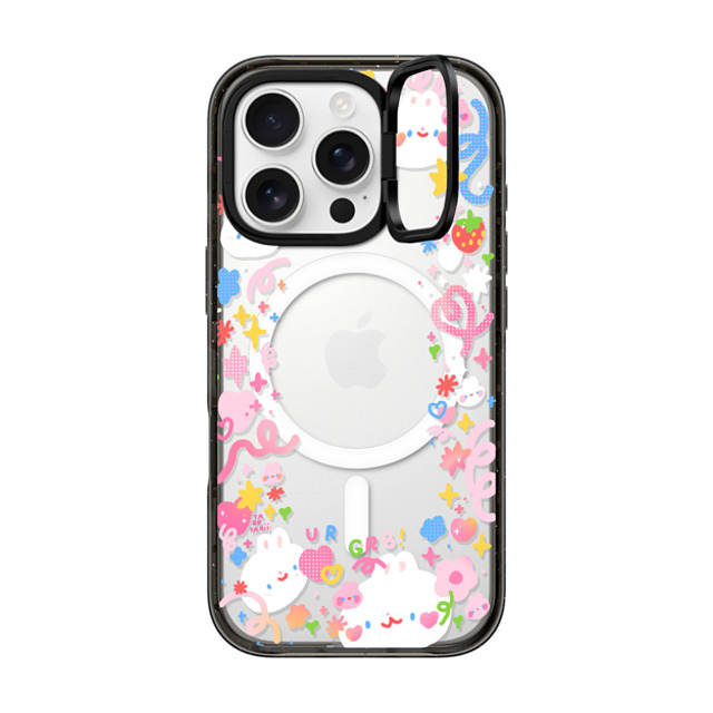 Tabetaaii x CASETiFY iPhone 16 Pro ケース ブラック インパクトリングスタンドケース MagSafe対応 UR GR8! by tabetaaii