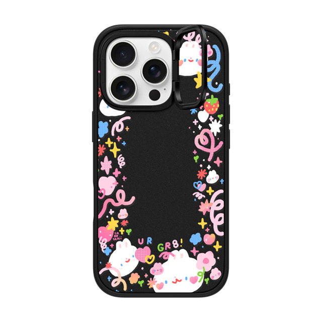 Tabetaaii x CASETiFY iPhone 16 Pro ケース マットブラック インパクトリングスタンドケース MagSafe対応 UR GR8! by tabetaaii