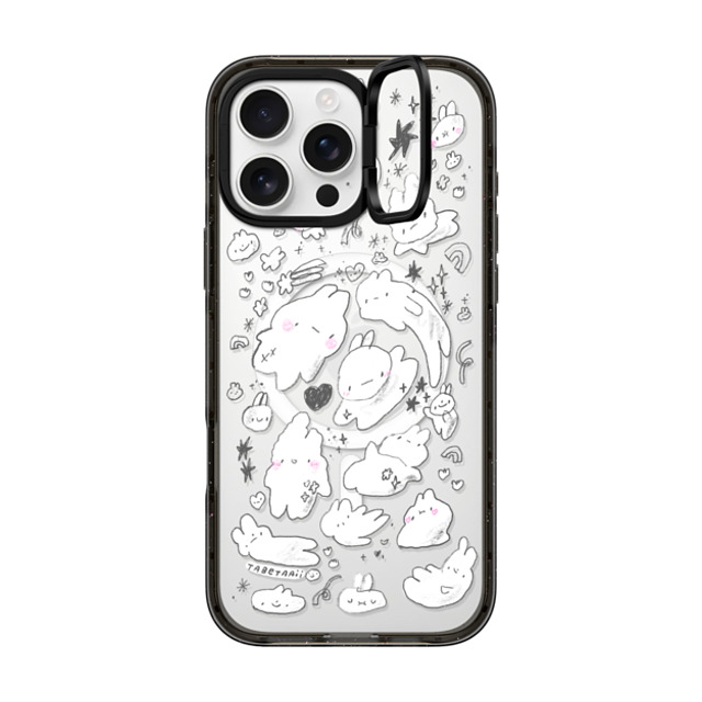 Tabetaaii x CASETiFY iPhone 16 Pro Max ケース ブラック インパクトリングスタンドケース MagSafe対応 Just Some Buns by tabetaaii