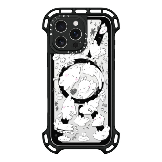 Tabetaaii x CASETiFY iPhone 16 Pro Max ケース ブラック ウルトラ バウンスケース MagSafe対応 Just Some Buns by tabetaaii