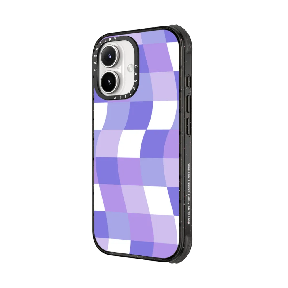 Impact iPhone 16 Case MagSafe Compatible - Purple Retro Cubes