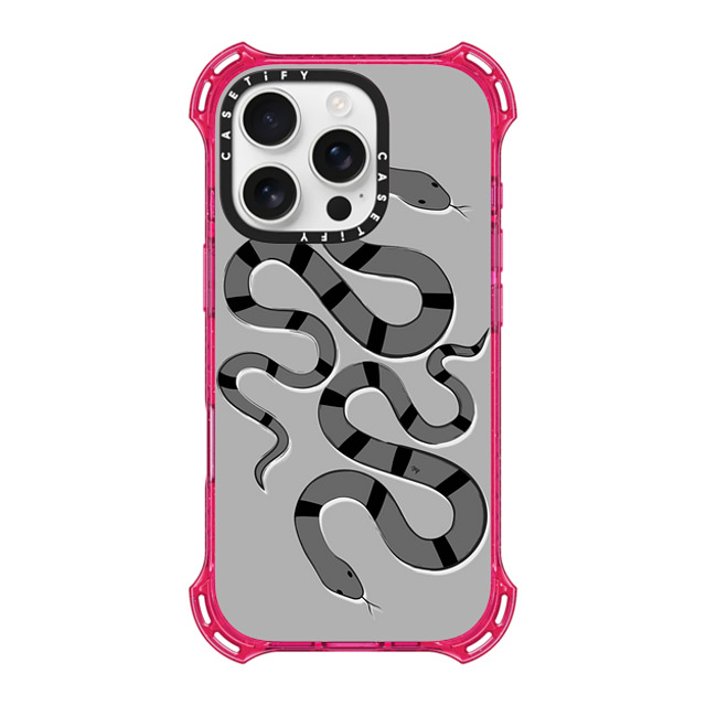 CASETiFY iPhone 16 Pro Case プリムローズ ピンク バウンスケース Snake Grey Scary Snake Animals CASETiFY iPhone 16 Pro Case プリムローズ ピンク バウンスケース Snake Grey Scary Snake Animals