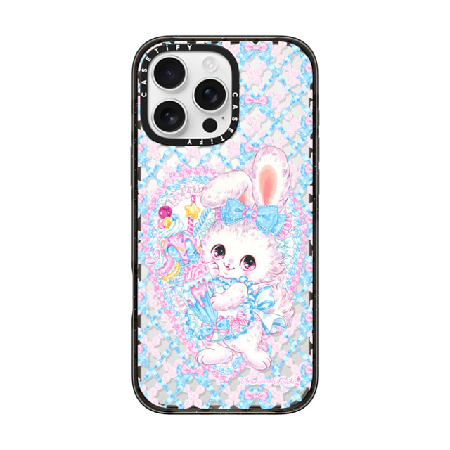 Amenomori Fumika x CASETiFY iPhone 16 Pro Max ケース Animal,Cartoon ブラック インパクトケース Fancy Bunny Back to School Amenomori Fumika x CASETiFY iPhone 16 Pro Max ケース Animal,Cartoon ブラック インパクトケース Fancy Bunny Back to School