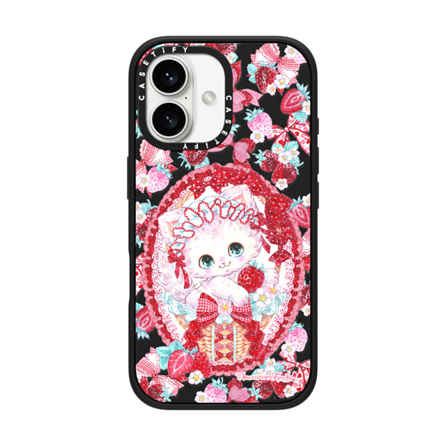 Amenomori Fumika x CASETiFY iPhone 16 ケース Cat,Cherry マットブラック インパクトケース MagSafe対応 Berry Berry Father's Day Amenomori Fumika x CASETiFY iPhone 16 ケース Cat,Cherry マットブラック インパクトケース MagSafe対応 Berry Berry Father's Day