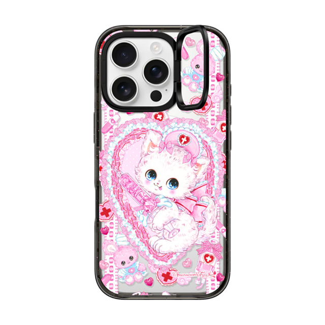 Amenomori Fumika x CASETiFY iPhone 16 Pro ケース ブラック インパクトリングスタンドケース MagSafe対応 Love Holic