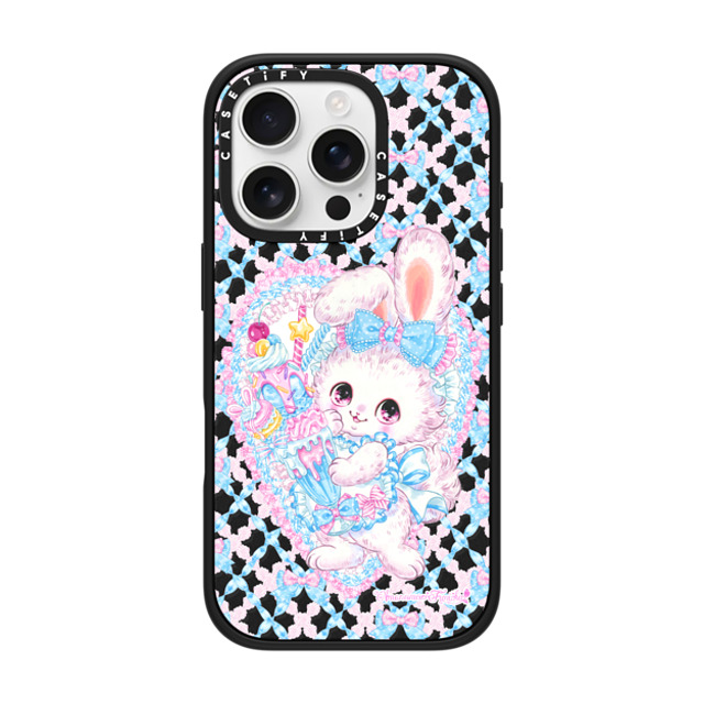 Amenomori Fumika x CASETiFY iPhone 16 Pro Case Animal,Cartoon Matte Black Impact Case MagSafe Compatible Fancy Bunny Father's Day Amenomori Fumika x CASETiFY iPhone 16 Pro Case Animal,Cartoon Matte Black Impact Case MagSafe Compatible Fancy Bunny Father's Day