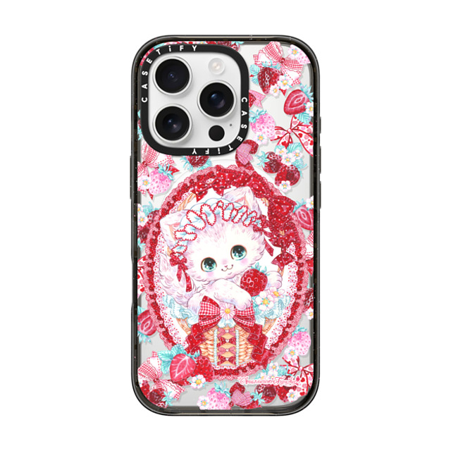 Amenomori Fumika x CASETiFY iPhone 16 Pro ケース Cat,Cherry ブラック インパクトケース MagSafe対応 Berry Berry Father's Day Amenomori Fumika x CASETiFY iPhone 16 Pro ケース Cat,Cherry ブラック インパクトケース MagSafe対応 Berry Berry Father's Day