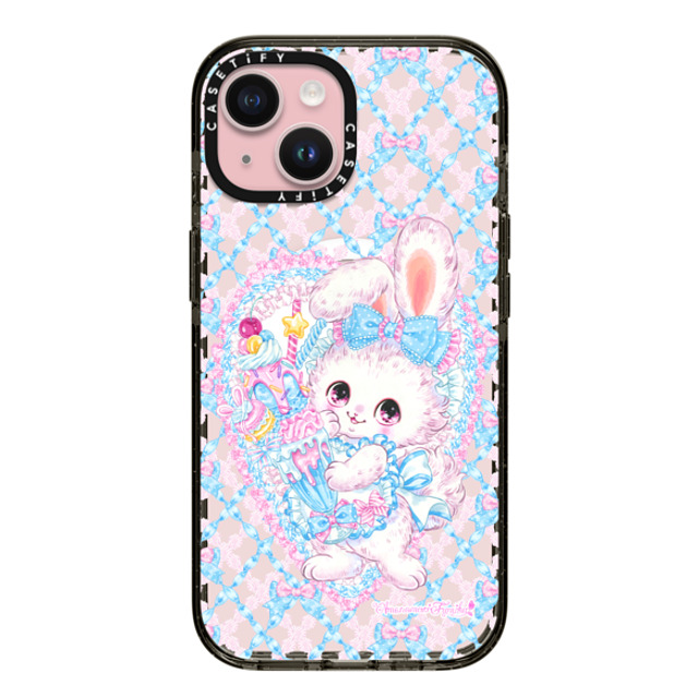 Amenomori Fumika x CASETiFY iPhone 15 Case Animal,Cartoon Black Impact Case MagSafe Compatible Fancy Bunny Mother's Day Amenomori Fumika x CASETiFY iPhone 15 Case Animal,Cartoon Black Impact Case MagSafe Compatible Fancy Bunny Mother's Day