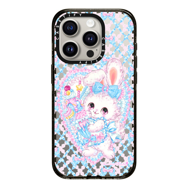 Amenomori Fumika x CASETiFY iPhone 15 Pro Case Animal,Cartoon Black Impact Case MagSafe Compatible Fancy Bunny Mother's Day Amenomori Fumika x CASETiFY iPhone 15 Pro Case Animal,Cartoon Black Impact Case MagSafe Compatible Fancy Bunny Mother's Day