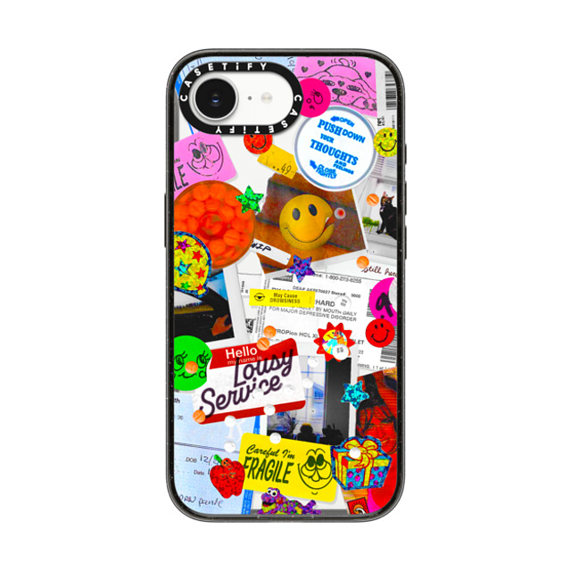 Day Off Ltd. x CASETiFY iPhone 16e Case Sticker,Cartoon Black Impact Case MagSafe Compatible Mental Healthy Back to School Day Off Ltd. x CASETiFY iPhone 16e Case Sticker,Cartoon Black Impact Case MagSafe Compatible Mental Healthy Back to School